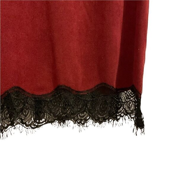 Design Lab Burgundy  Suede Top Size Small - Picture 5 of 6